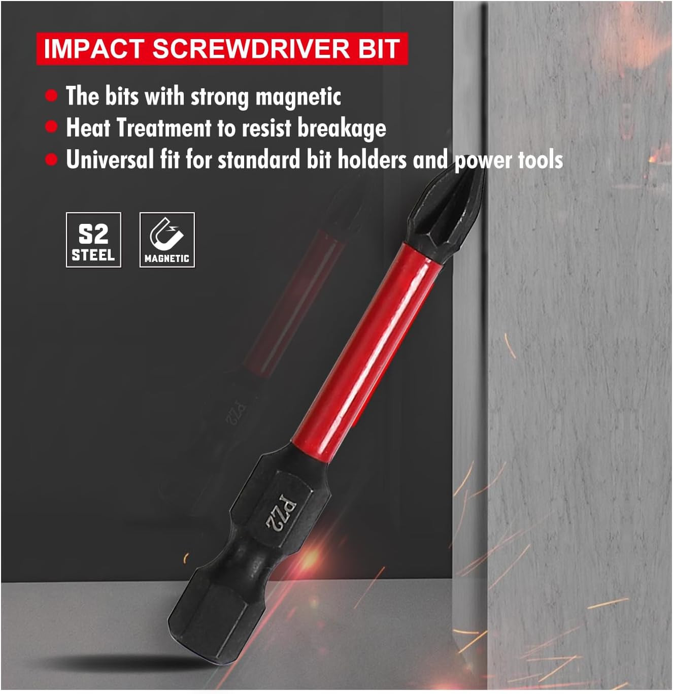 49PCS Impact Bits Set - High-Speed Steel Drill Bits, S2 Steel Screwdriver Bits, Magnetic Holder, Extension Rod - Complete Set for Wood, Metal, and Multi-Purpose Drilling & Screw Driving