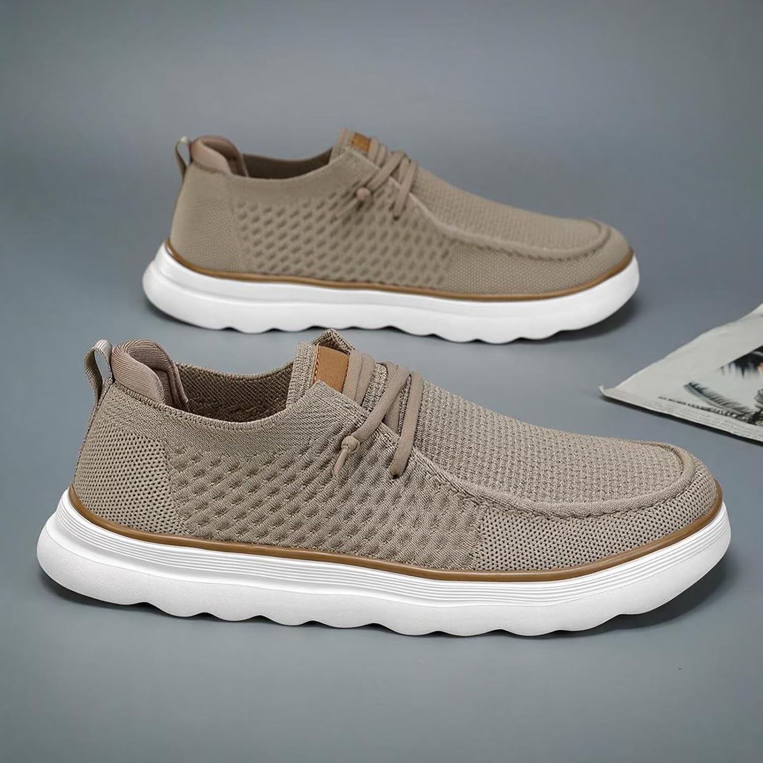 Men's Slip On Loafers Breathable Mesh Walking Boat Shoes Lightweight Casual Sneakers Beach Business