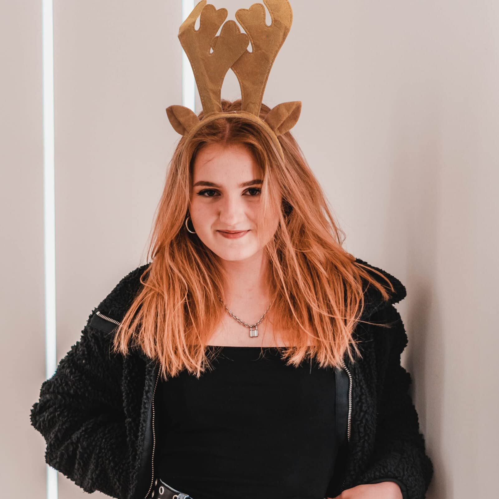 SHERCHPRY 6piezas Diadema De Ciervo Con Orejas Accesorio Navideño Para Disfraces Para Fiestas y Celebraciones Color Marrón Diseño Clásico y Divertido
