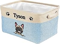 Vista 13 de Cesta de almacenamiento plegable personalizada con un lindo perro bulldog francés, plegable de tela resistente, cubo de almacenamiento para juguetes