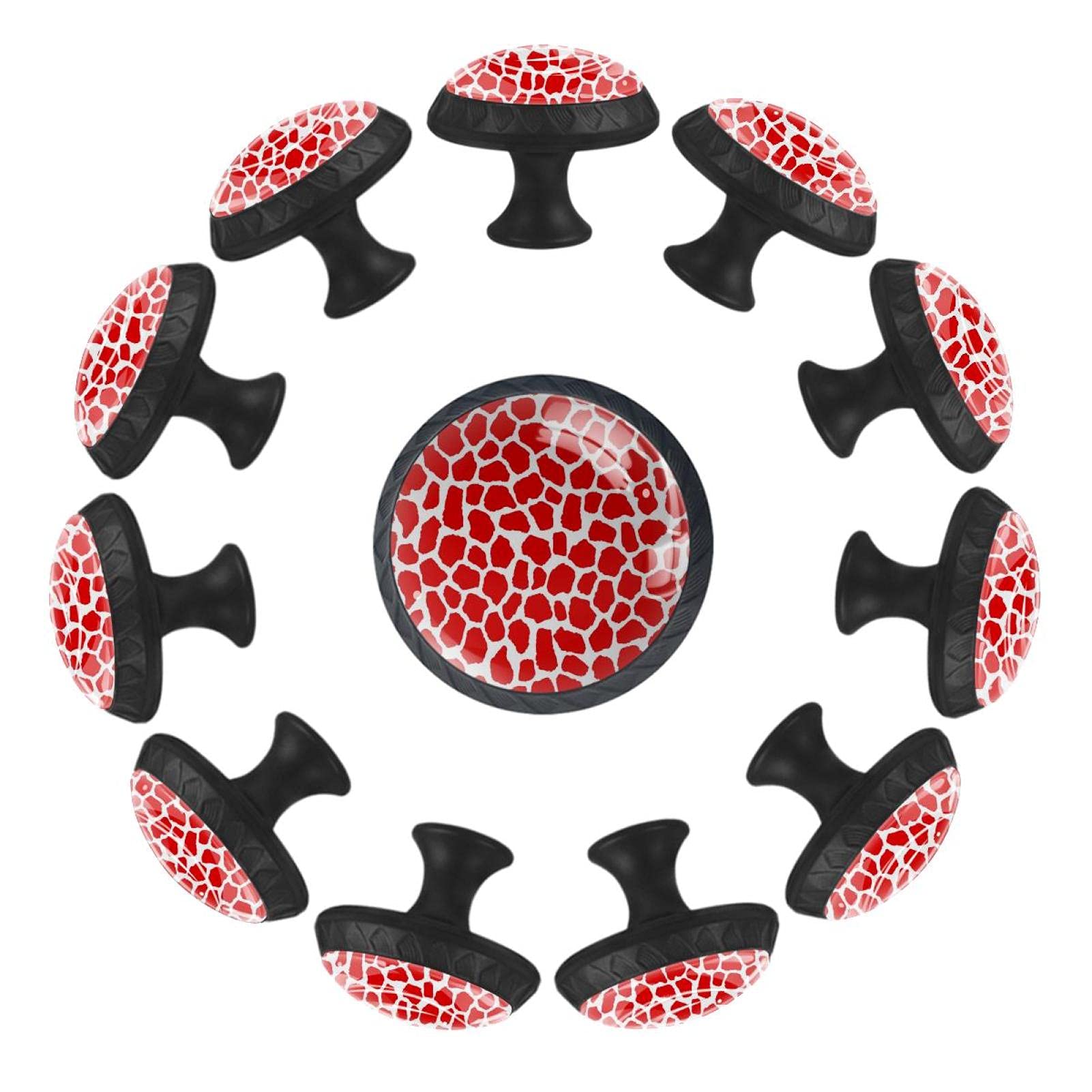 Poignées de placard girafe rouge et blanc 35mm pour commode de chambre bébé