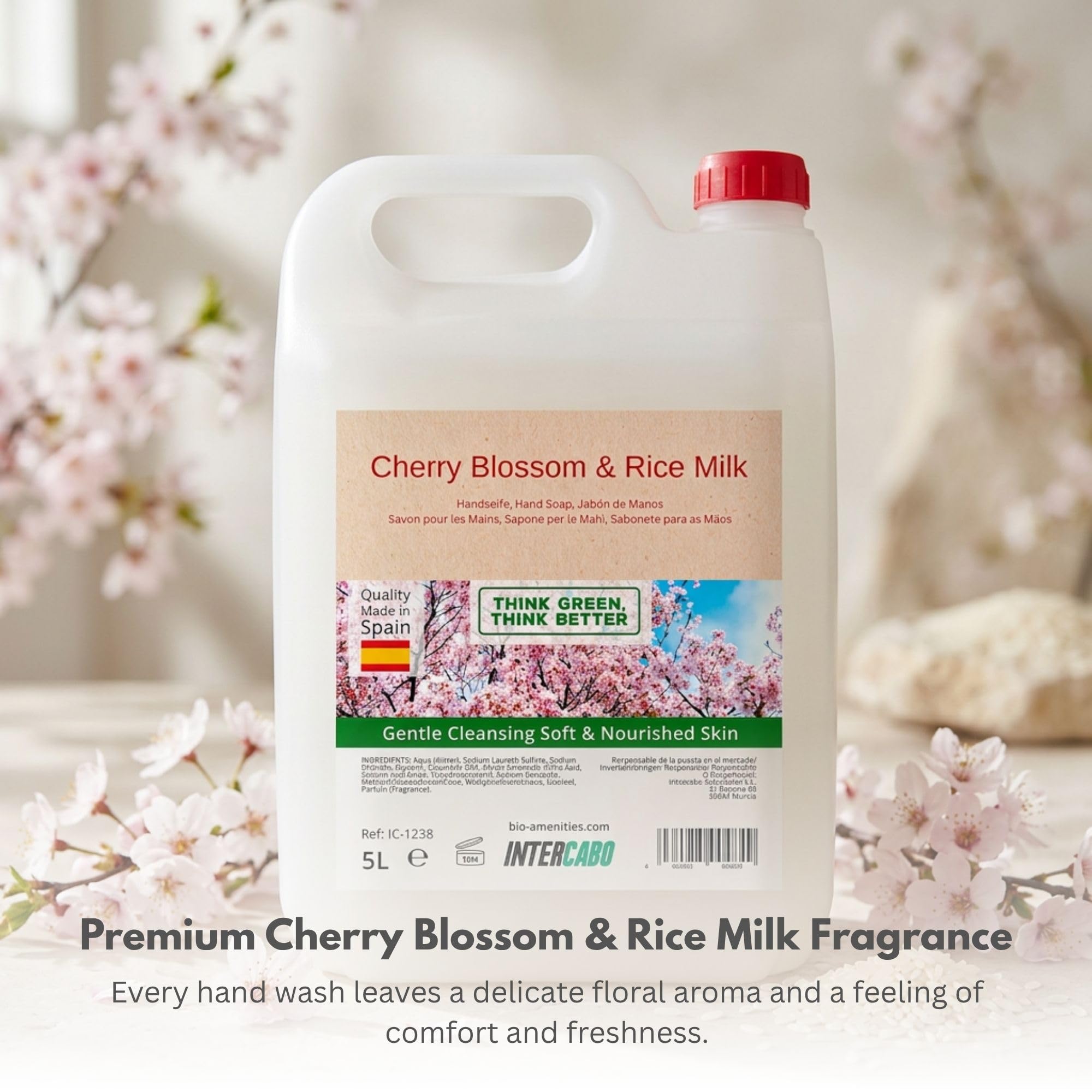 Jabón de Manos Cherry Blossom & Rice Milk 4 x 5L Recarga Líquida