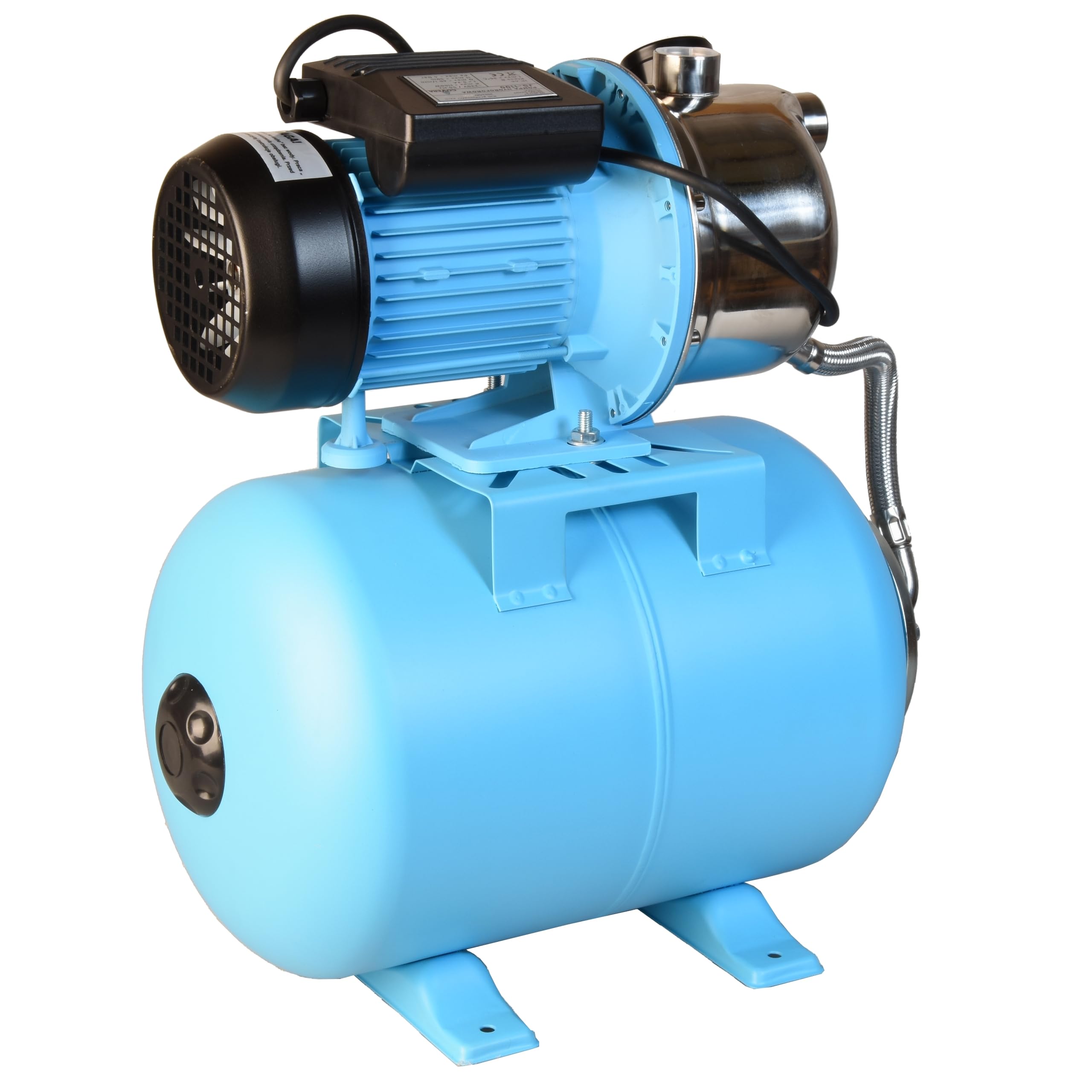 Hydrofor do Wody 24L ZESTAW HYDROFOROWY Pompa Hydroforowa INOX JX 1100 (1100 W, 3600 l/h, max. podnoszenie 50 m) Zbiornik Przeponowy 24 Litry Osprzęt WYDAJNY