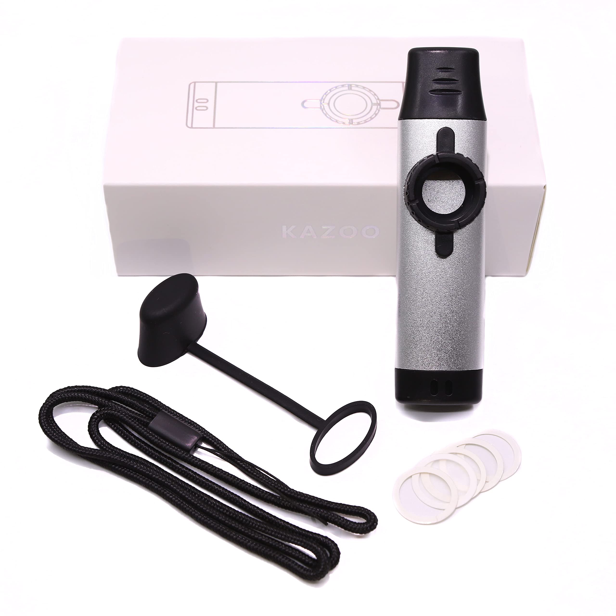 FartimeSilver Exquisite Aluminum Alloy Kazoo With 5 Kazoo Flute Diaphragms,A Lanyard,And A Beautiful Gift Box-Musical Instruments. (silver)