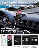 Vista 2 de Cable auxiliar para iPhone, [Certificado Apple MFi] Cable auxiliar Lightning a 3,5 mm para estéreo de coche, altavoz, auriculares, cable de audio