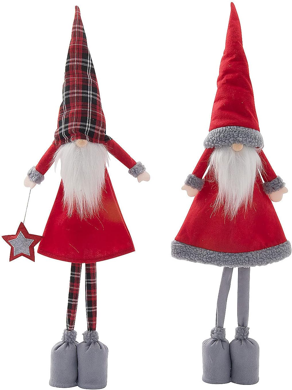 Fun Express Christmas Decorative Plush Gnomes – Festive Holiday Decor for Home Offices Parties and Seasonal Celebrations – Perfect Mantels and Holiday Decorations – 2 Pieces