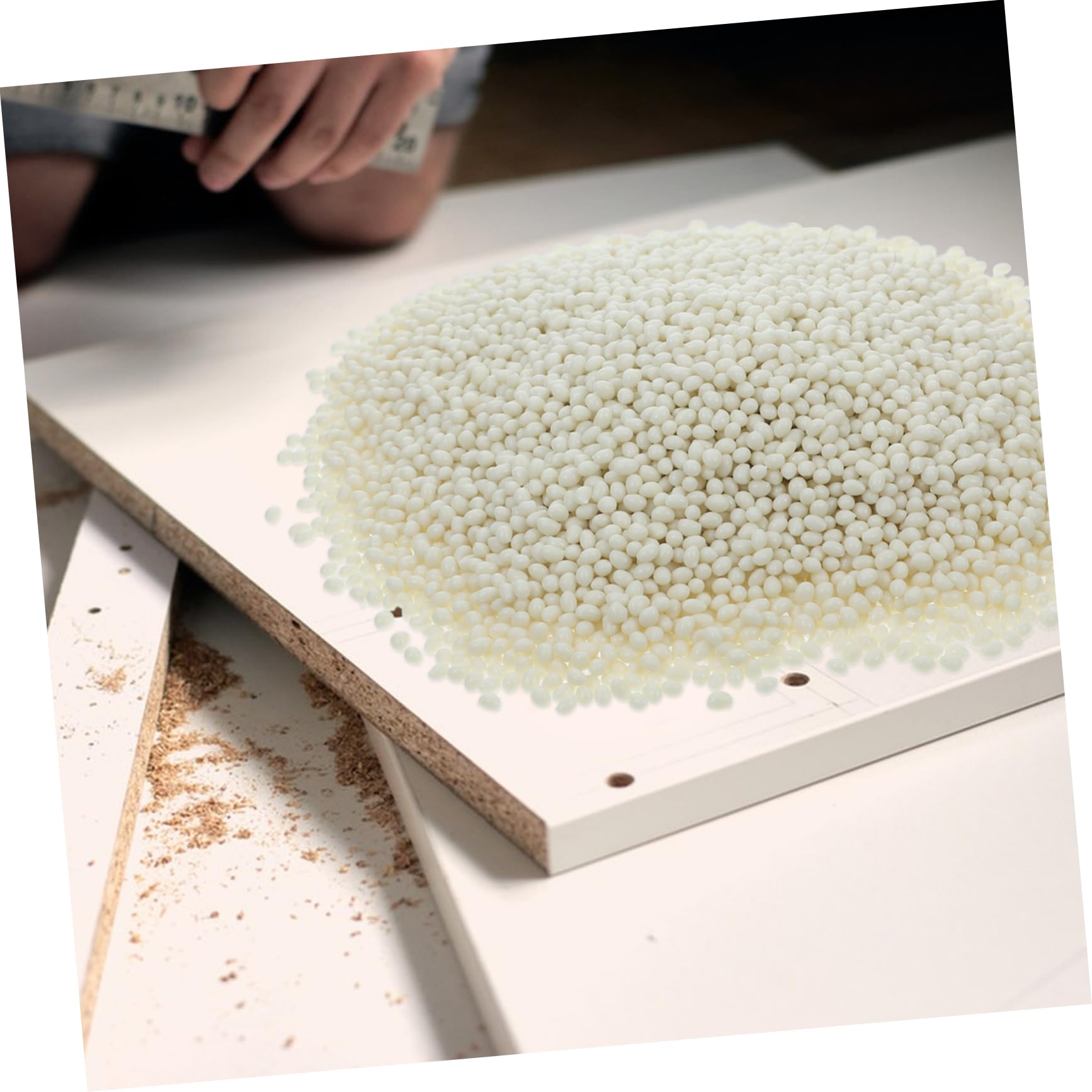 Ciieeo 1000g de Cola Carpintero Madera en Gránulos de Pegamento Termofusible Pvc Blanco, Adhesión Fuerte Olor para Muebles, Ventanas y Armarios