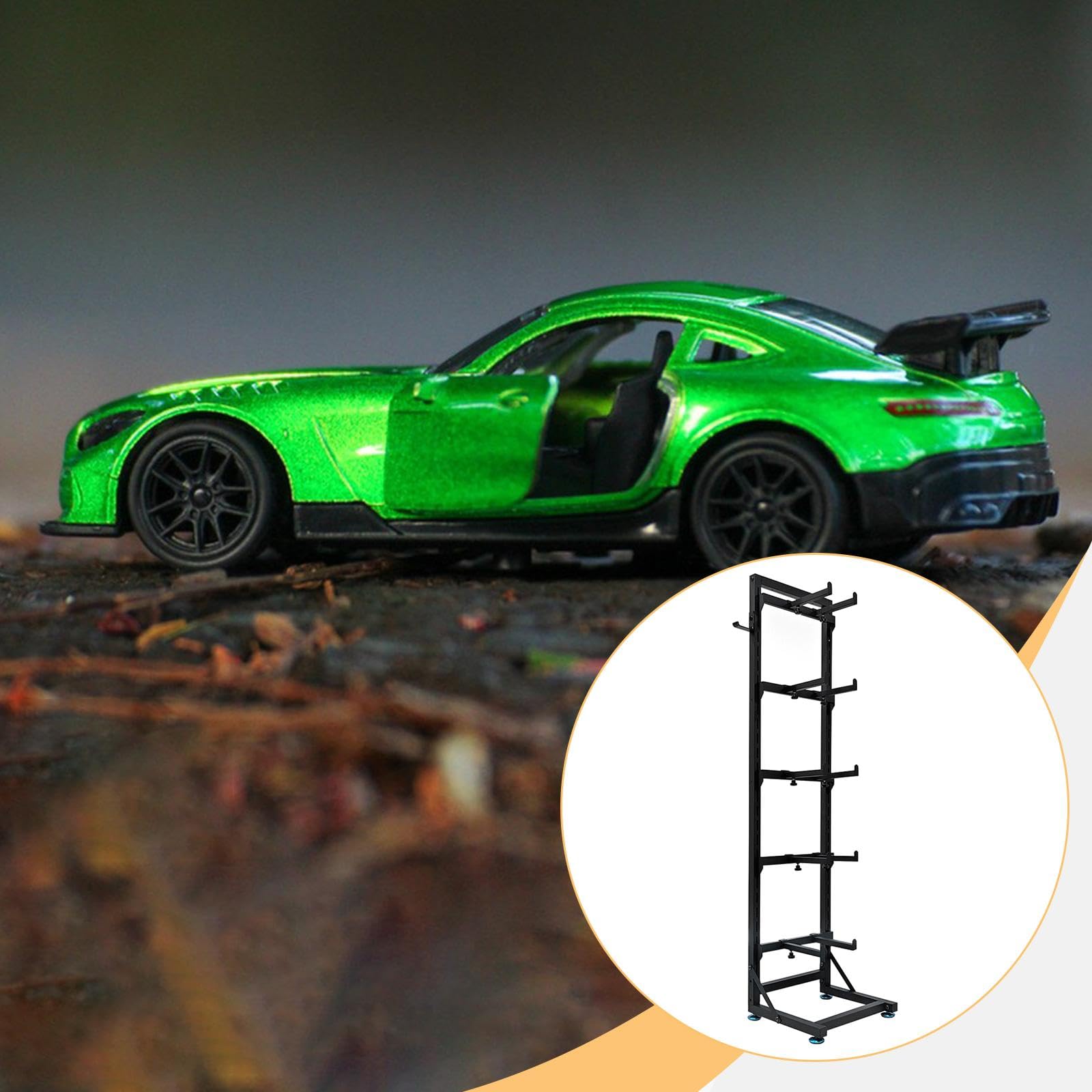Soporte de Exhibición para Coches RC, Estante para Coches RC, Soporte de Almacenamiento, Metal, Multinivel, Altura Ajustable, Ahorra Espacio para Sala, 5 Capas