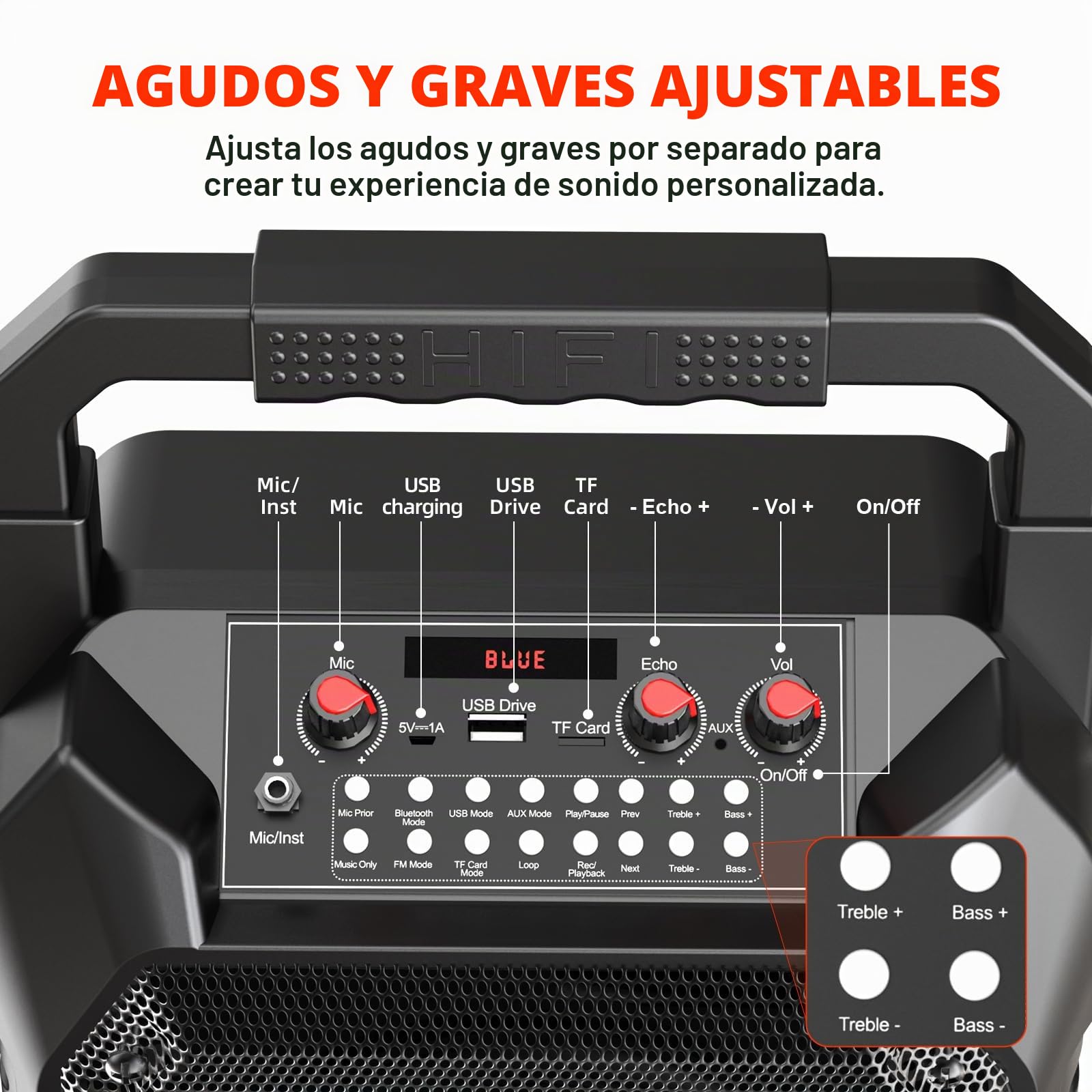 Máquina de karaoke Bluetooth portátil con micrófono inalámbrico para adultos y niños, sistema PA con control remoto, soporta tarjeta TF/USB/FM/AUX