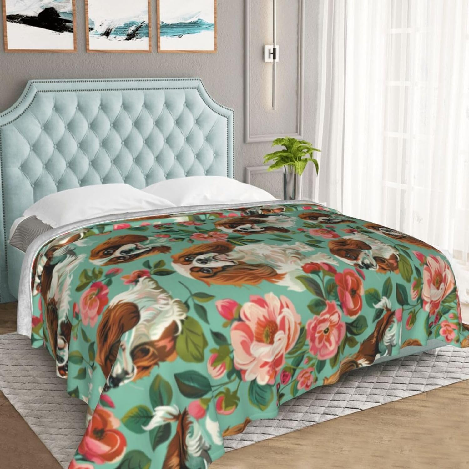 Cute Cavalier King Charles Spaniel Blanket Gifts for Women Girls Kids Dog Lovers, Puppy Flannel Blankets, Warm Cozy Soft Throw for Bedroom, Camping, Couch, Decor 50x60 in - Image 6