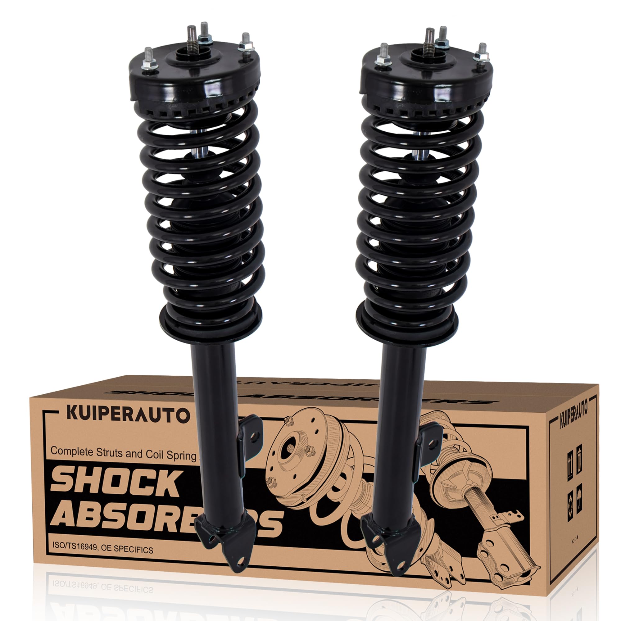 KUIPERAUTO 172248 Complete Front Struts Assembly Compatible for 2005-2010 Chrysler 300/2006-2010 Dodge Charger / 2005-2008 Dodge Magnum 2.7L/3.5L V6 (RWD) 2x Set Front Shock Absorbers