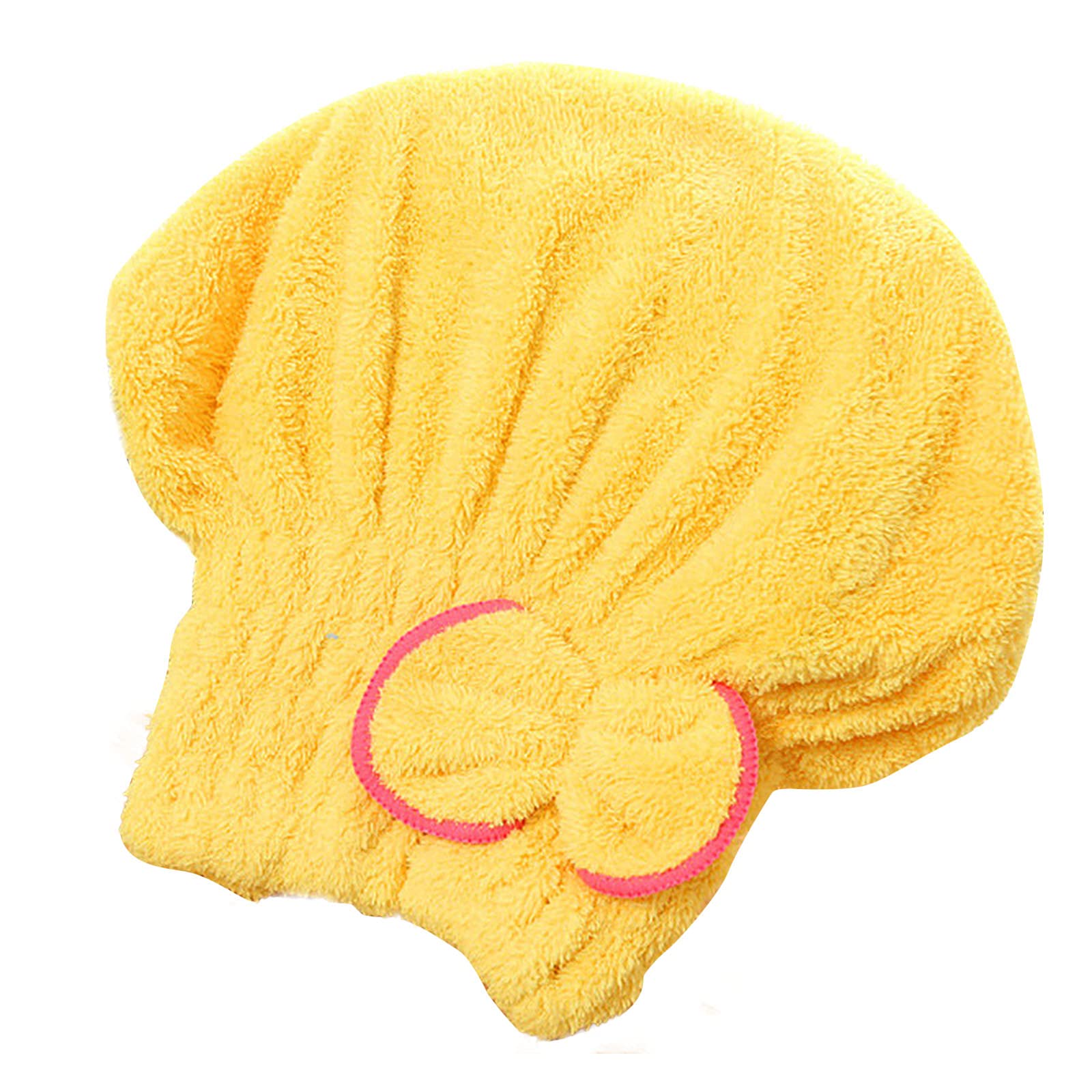 BDYJY 1 Pack Bow-Knot Hair Towel Wrap, Microfiber Quick Drying Hair Towels, Bath Dryer Caps, Bath Hair Drying Towel, Quick Dryer Hat for Women&Girls(Blue Pink) (Yellow)
