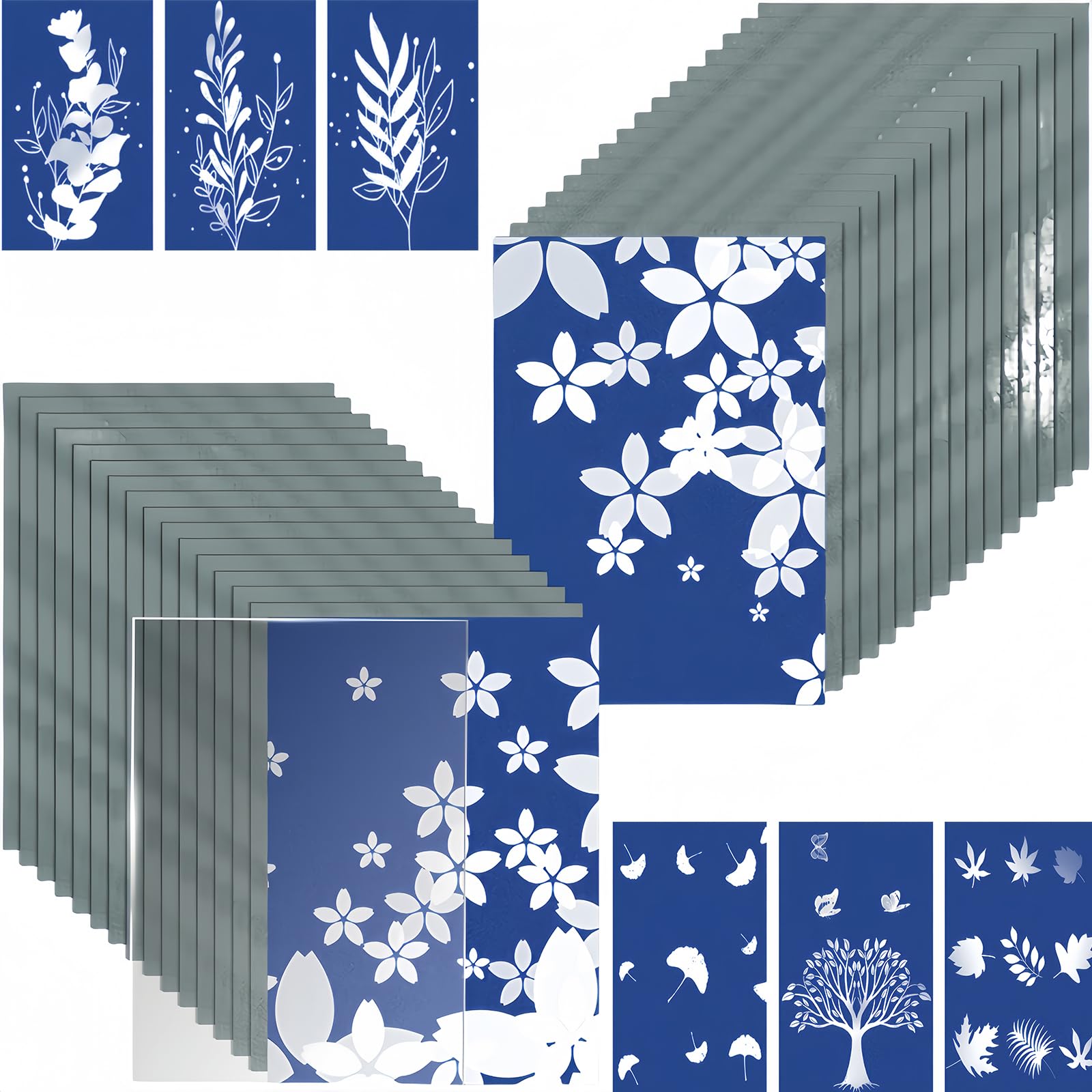 50 Pcs Cyanotype Paper, Cyanotype Printing Paper, Sun Art Drawing Nature Print Craft Kits for Kids Adults Arts Crafts DIY Projects(A6,10.5X14.8cm)