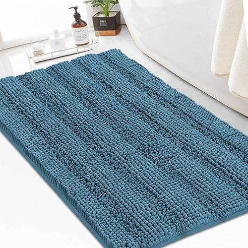 Miniatura 116 de Turquoize Tapetes de baño de felpilla, lanudos, antideslizantes, extrasuave y absorbente, 24 x 36 pulgadas, color marfil Marfil,Paloma,Salvia,Azul