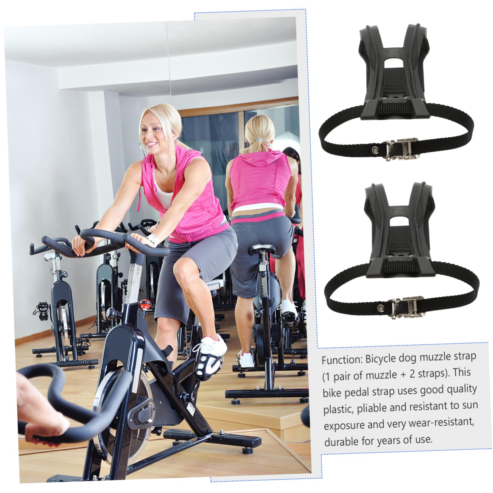 Happyyami – 1 Paire De Cale-pieds Avec Sangles Pour Pédales De Vélo, Nylon Noir, Compatible Route/VTT