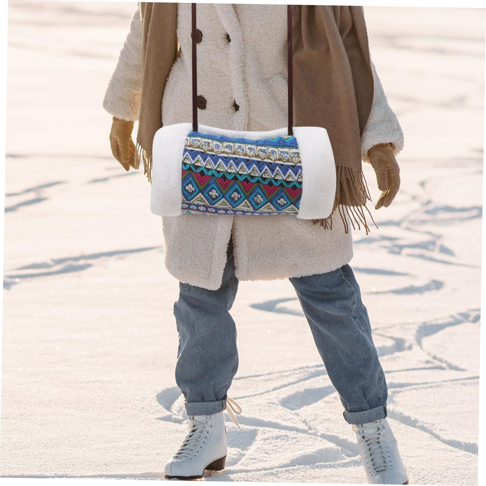 Toddmomy Handwärmer Ärmeltasche Kunstpelz Stilvoller Handmuff für Winter Waschbar und Wiederverwendbar Hochzeiten und Partys Bequemer Handschutz für Kalte