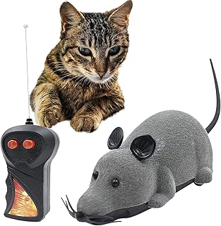 JAKENHAM Remote Control Rat Toy, Cat Funny Mini RC Wireless Electronic Remote Control Rat Mouse Toy Cat Playing Chew Toy for Cats Dogs Pets Gift
