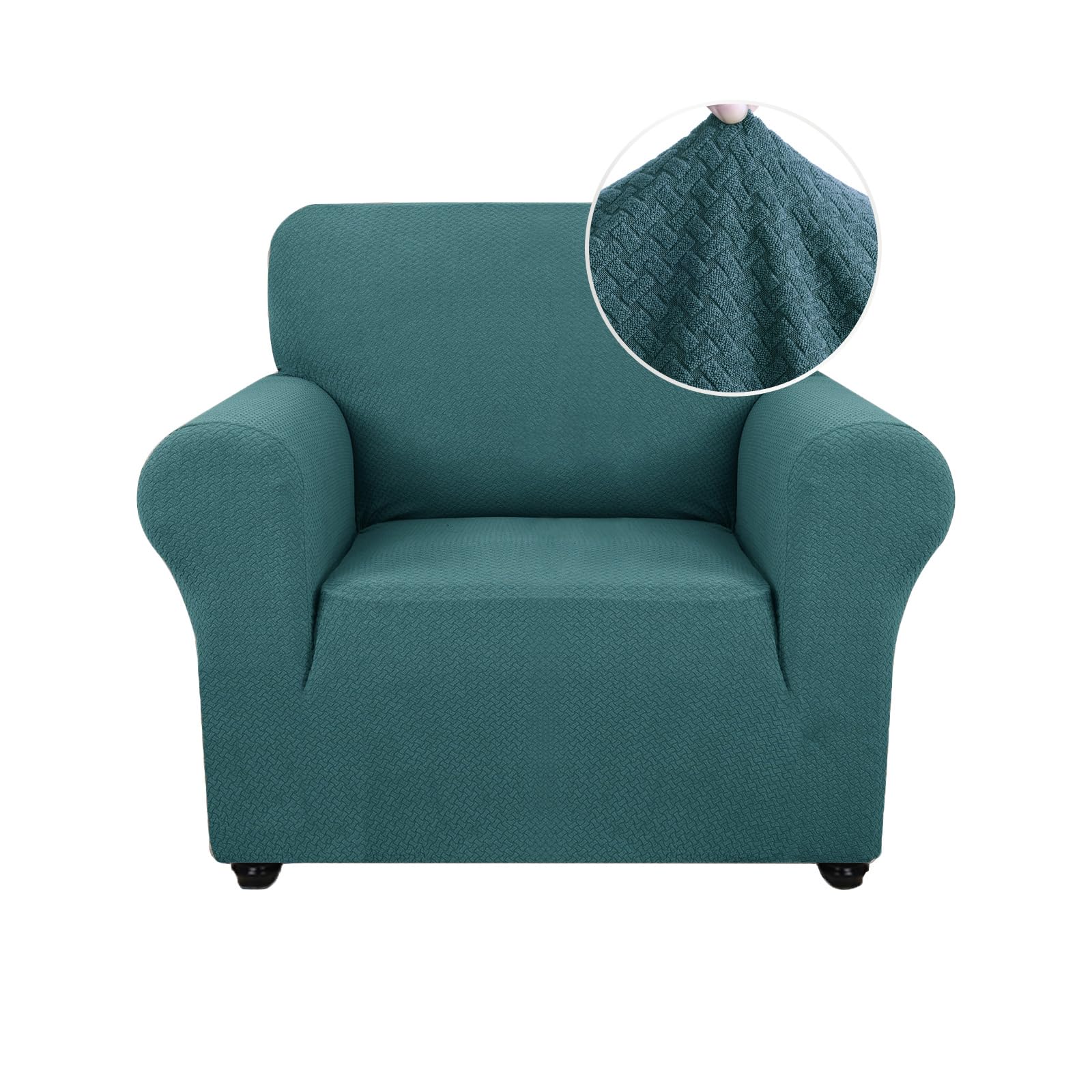 Ystyle Funda Sofa 1 Plaza, Ajustables Fundas Sofa Elasticas, Protector Sofa Gatos Arañazo y Perros Mascotas, Funda de Sofá con Reposabrazos Antideslizante Antimanchas Lavable, Turchese