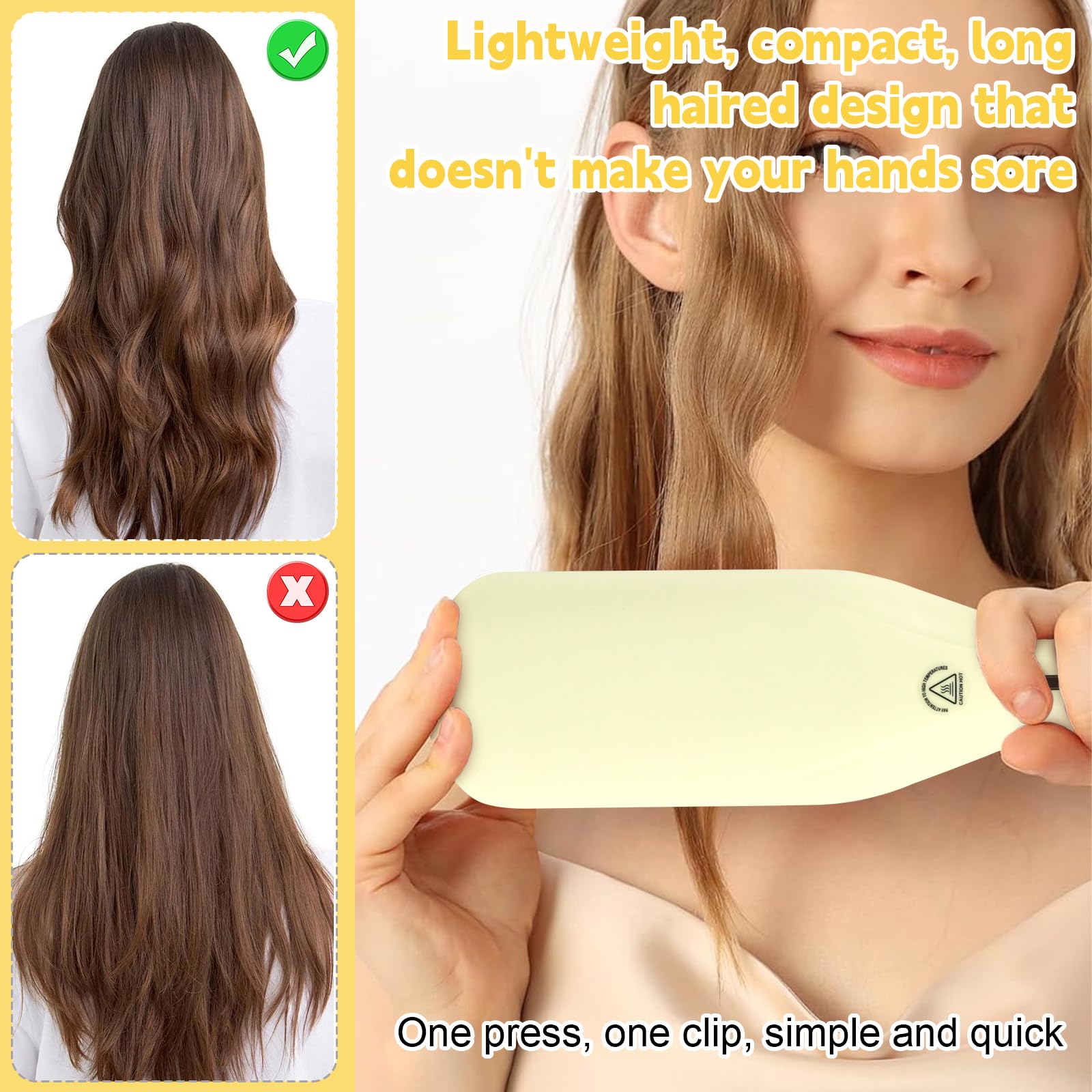 Fer à Onduler, 36mm Fer a Onduler Cheveux, Fers à Onduler Style Ondulé Avec 5 Températures Réglables, Mermaid Waves, En Forme De V Friseur Cheveux, Fers à Onduler Pour Cheveux Longs Et Courts
