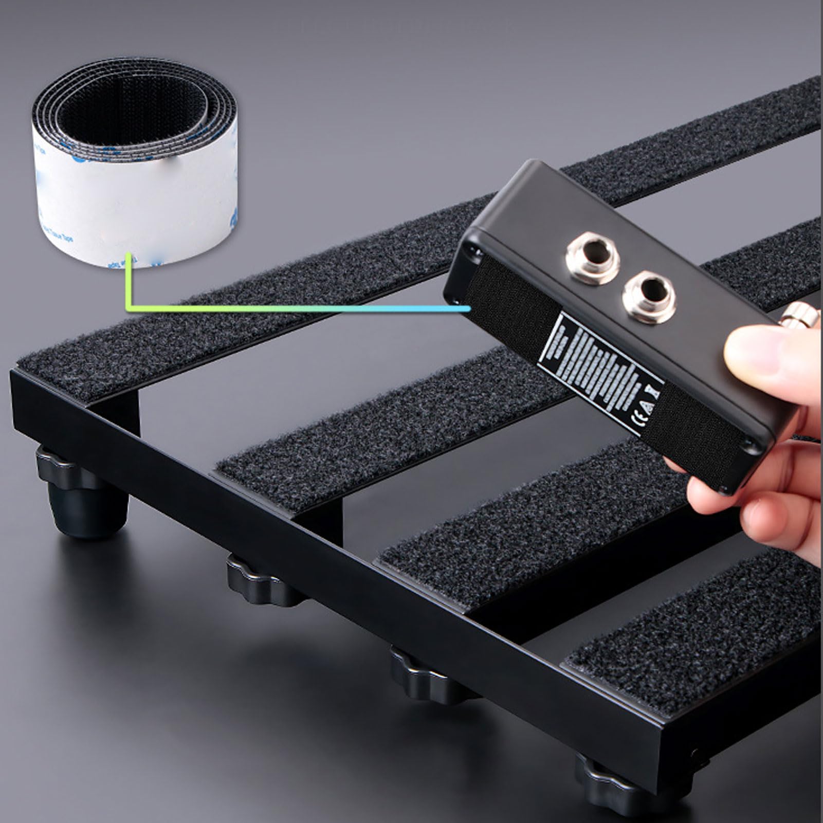 Keenso Pedaliera per Effetti per Chitarra, Pedaliera Portatile in Lega di Alluminio con Poggiapiedi in Silicone, per Musicisti