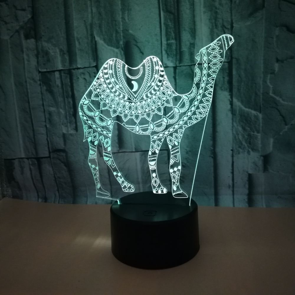 3D Fitness Optical Illusions LED Lampe – 7 Farben, USB-betrieben, Acryl, Für Tisch & Nacht