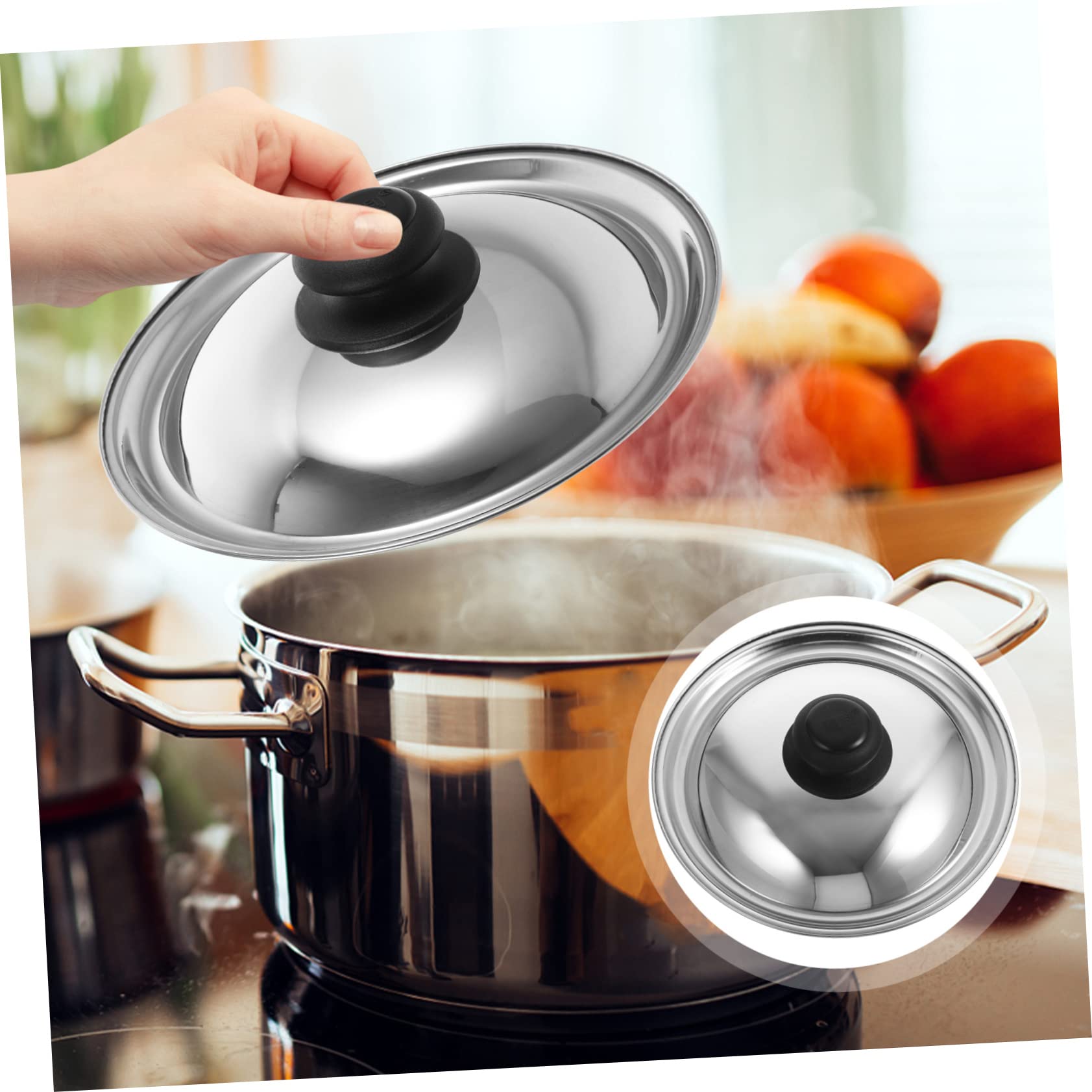 2 Pezzi Coperchi per pentole in Acciaio Inox, padelle in Acciaio Inox, pentole per microonde, casseruole in Acciaio Inox, coperchi universali per pentole, coperchi