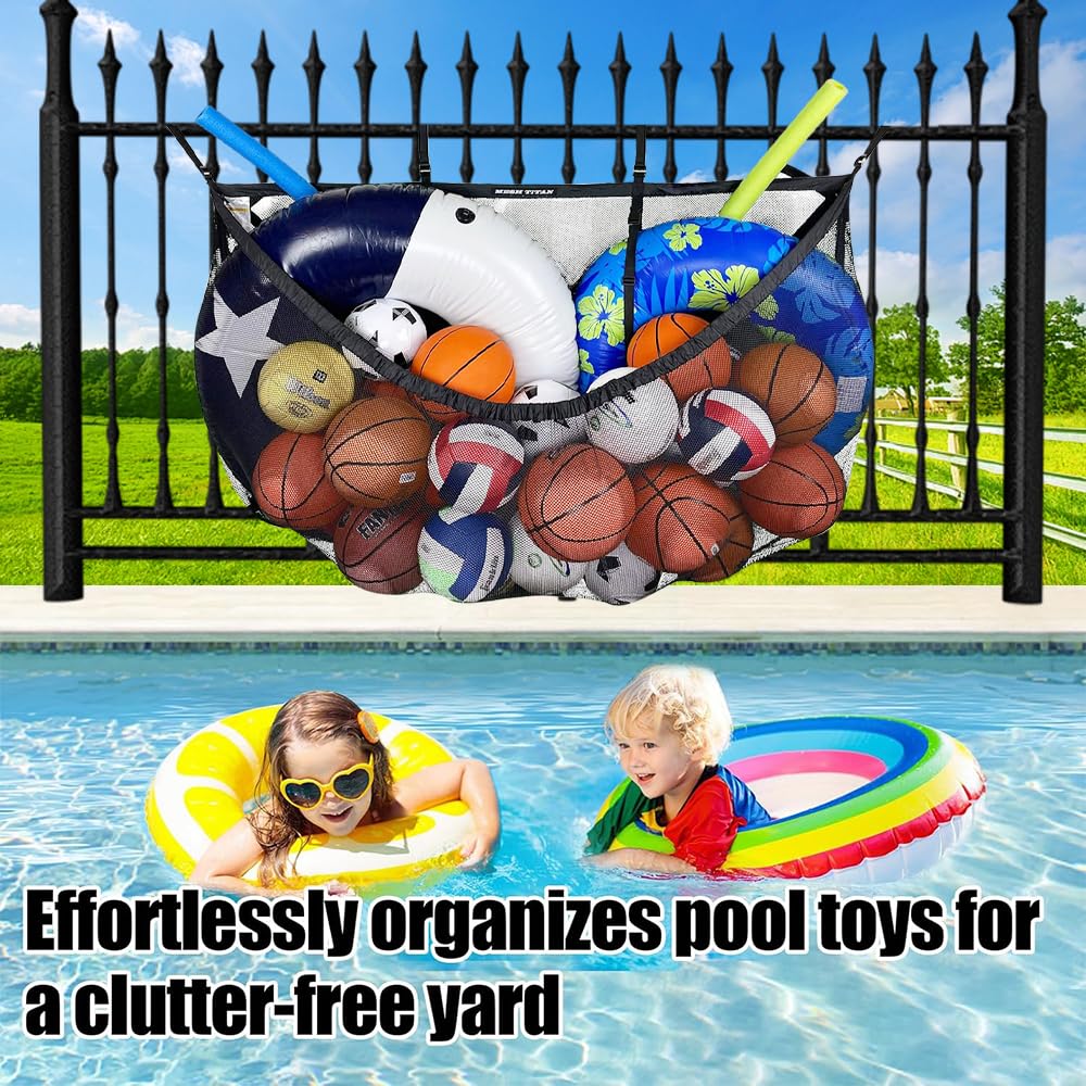 Pool-Aufbewahrungstasche, Spielzeug Aufbewahrung Outdoor, Mesh Pool Spielzeugaufbewahrung, Pool Aufblasbares Spielzeug Tasche, Pool Wandtaschen, Pool Ball Organisator