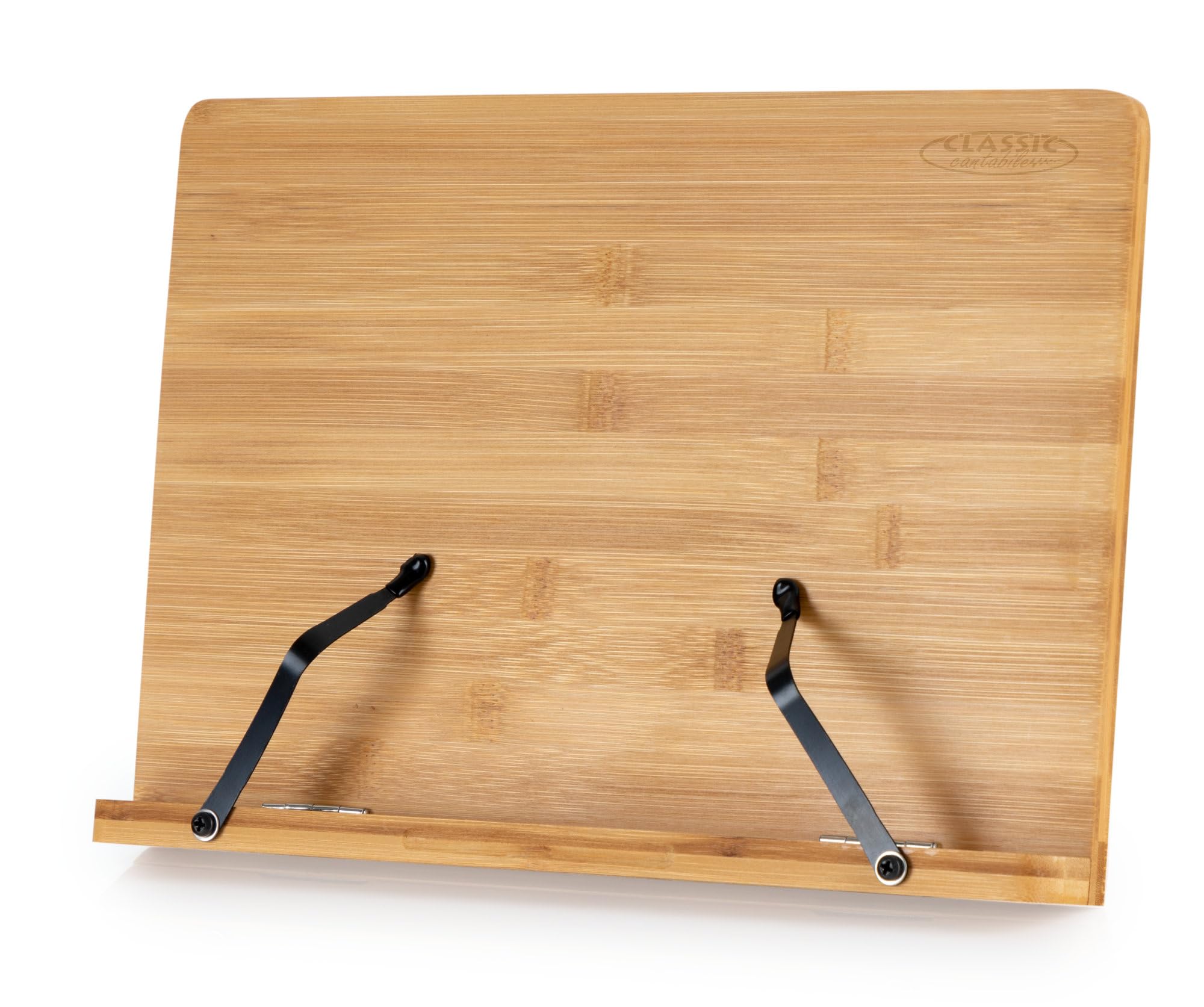 Pupitre Classic Cantabile TSW-​50S Bambou – Surface 33,​3x22,​3 cm – Support pour livre, smartphone, tablette – Inclinaison réglable sur 5 positions.