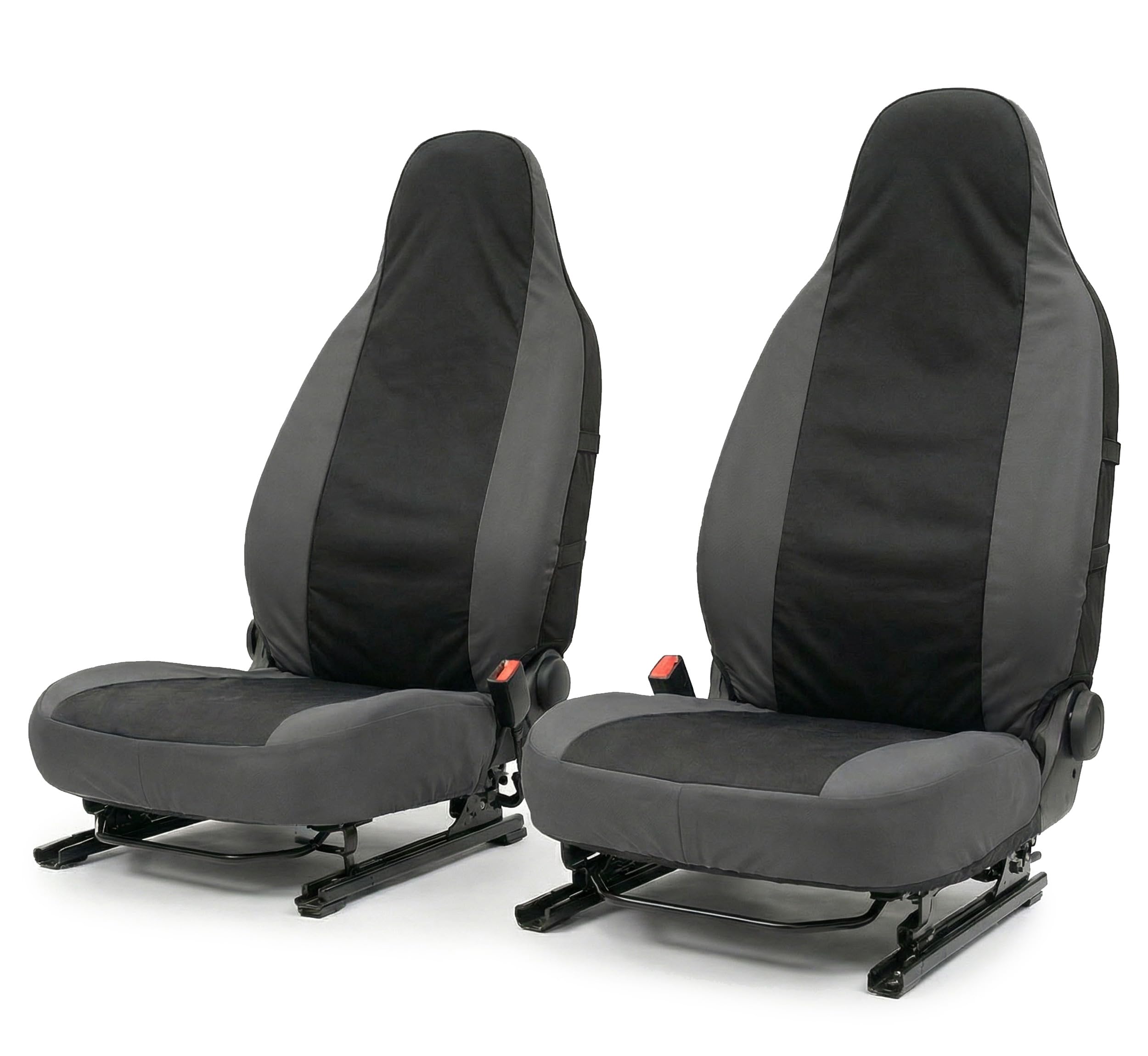 Auto Accessori Lupex Coprisedili auto compatibili con Smart Fortwo, Tessuto Policotone, Coppia Anteriore (Nero - Grigio Scuro)