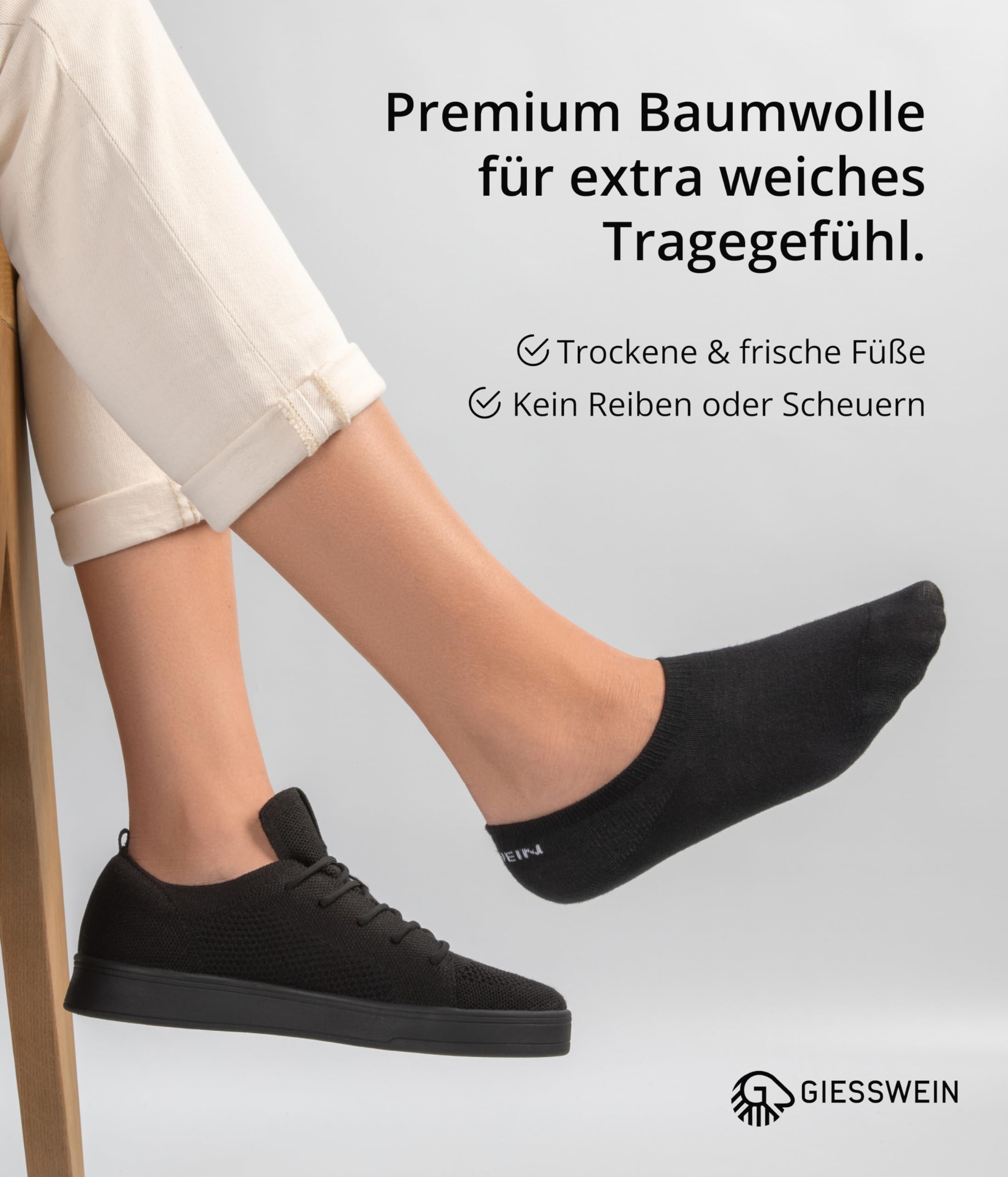 Giesswein Füßlinge Damen & Herren 6er | 10er Pack - Unsichtbare Socken | Atmungsaktive & rutschfeste Sneakersocken – weich & temperaturregulierend für Sport & Freizeit, 6er/10er Pack