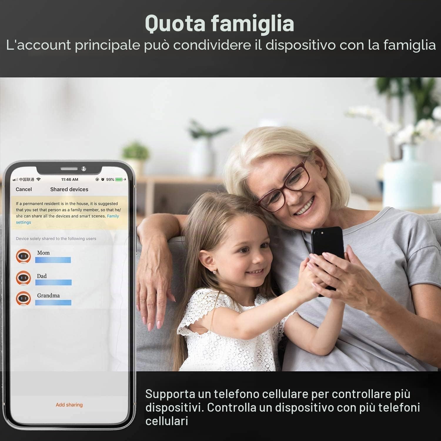 Ciabatta elettrica intelligente WLAN 16A, USB C multipresa da 20 W, controllo individuale di 4 prese AC, supporta app Tuya e Smart Life, timer, conto alla rovescia, compatibilità Alexa Google Home
