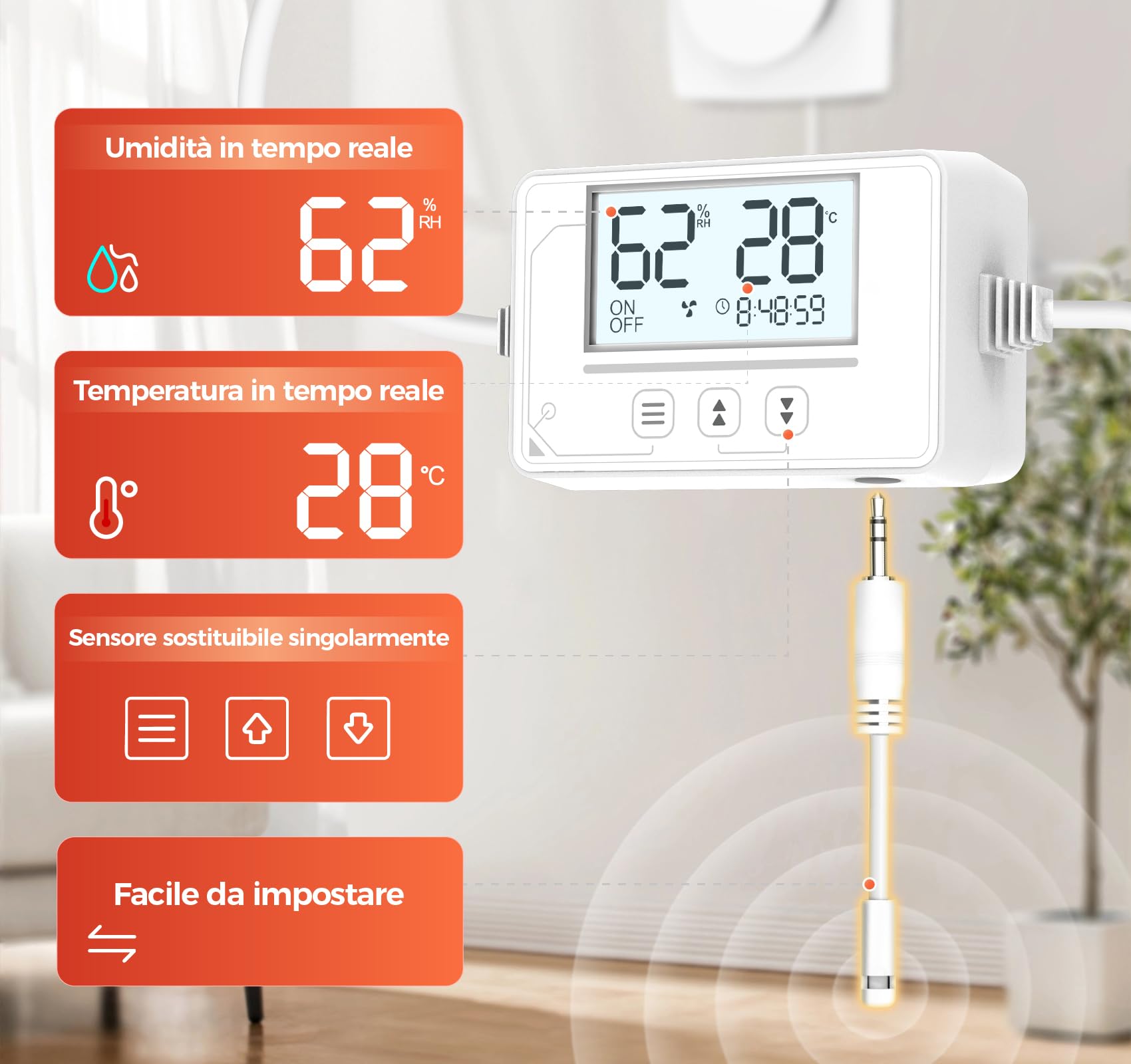 3 Velocità Aspiratore bagno con Sensore Umidità, Sensore Temperatura, Timer - Automatico Estrattore Aria 100mm - Silenzioso Potente Ventola aspirazione bagno WC cantina P117 (senza telecomando)