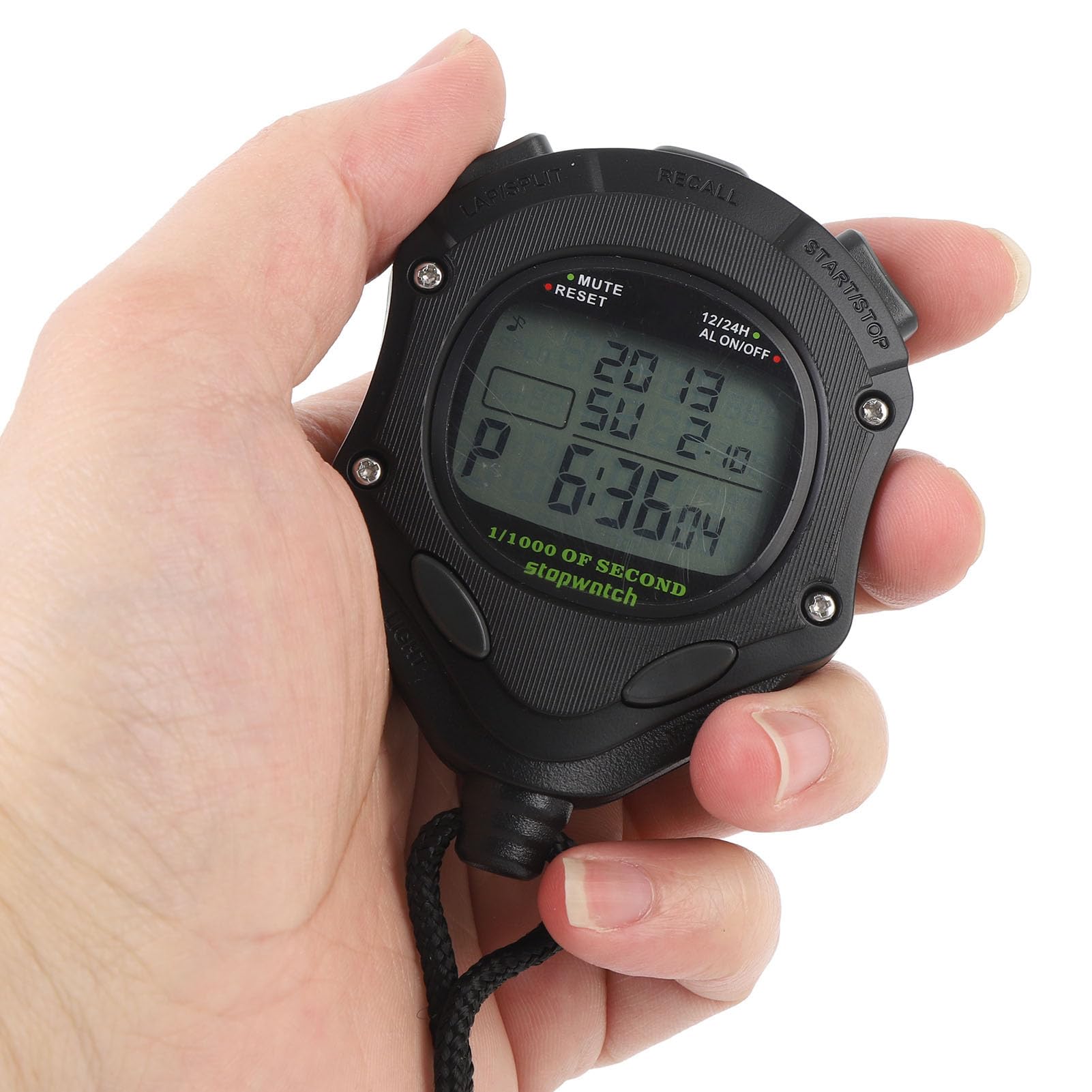 BuyWeek Cronometro Sportivo, Cronometro Digitale ABS Portatile Cronografo Timer con Night Light Alarm per Racing Nuoto