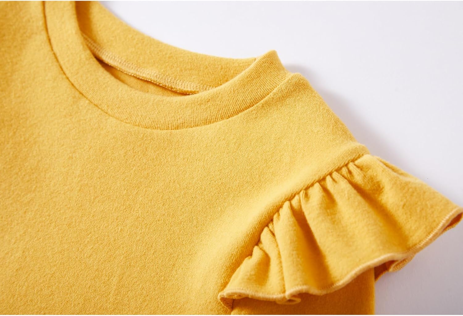 Toddler Baby Girl Soft Thick Crewneck Ruffle Tops Infant Girls Cotton Long Sleeve T-Shirt - Image 5