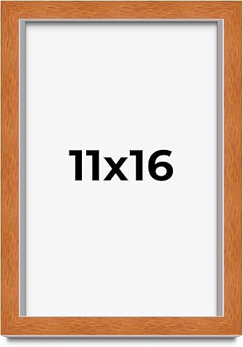Miniatura 118 de Marco marrón de 18 x 24 pulgadas, marco de madera maciza de nuez de miel, ancho de moldeo de 0.875 pulgadas, profundidad de rabo de 0.875 pulgadas