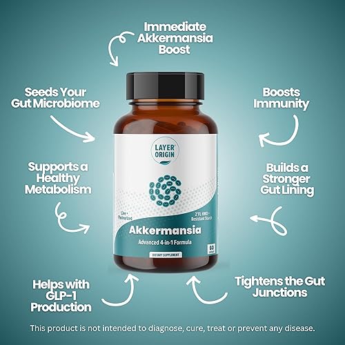 Miniatura 2 de Layer Origin Akkermansia muciniphila Probiótico, el primer y único probiótico con Akkermansia vivo + pasteurizado con prebiótico PureHMO, cepa