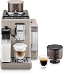 De'Longhi Rivelia Machine Espresso automatique, Grinder intégré, Deux Hoppers de haricots amovibles, Frère de lait automatique pour les lattes chaudes et glacées, Café, et plus encore, Sand Beige