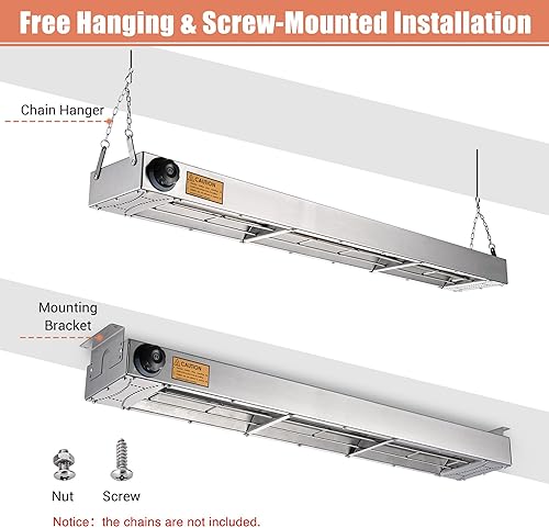 Miniatura 2 de WeChef Calentador de tira eléctrica Calentador de alimentos comercial Lámpara de calefacción de 36 pulgadas Calentador de alimentos de arriba 2 Pack
