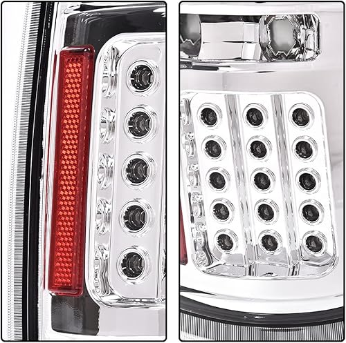 Miniatura 3 de CHEDA Luces traseras, compatibles con Ford F150 2009-2014, juego de luces traseras con carcasa crome, lente transparente, BL3Z13405B, BL3Z13404B,