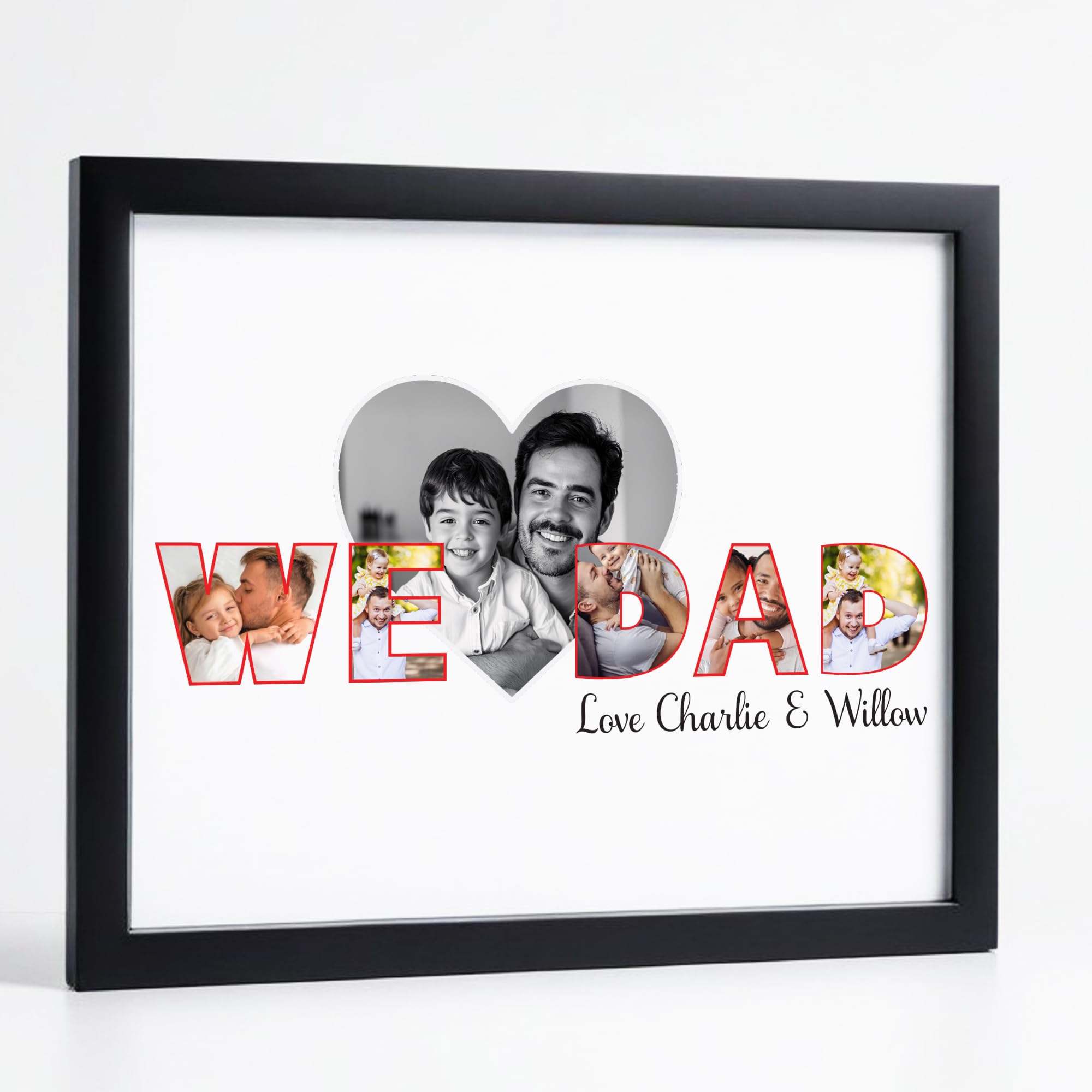 Star Online Personalised Dad Photo Frame “We Love Dad” Father’s Day Daddy Gifts Keepsake Birthday Present from Daughter & Son