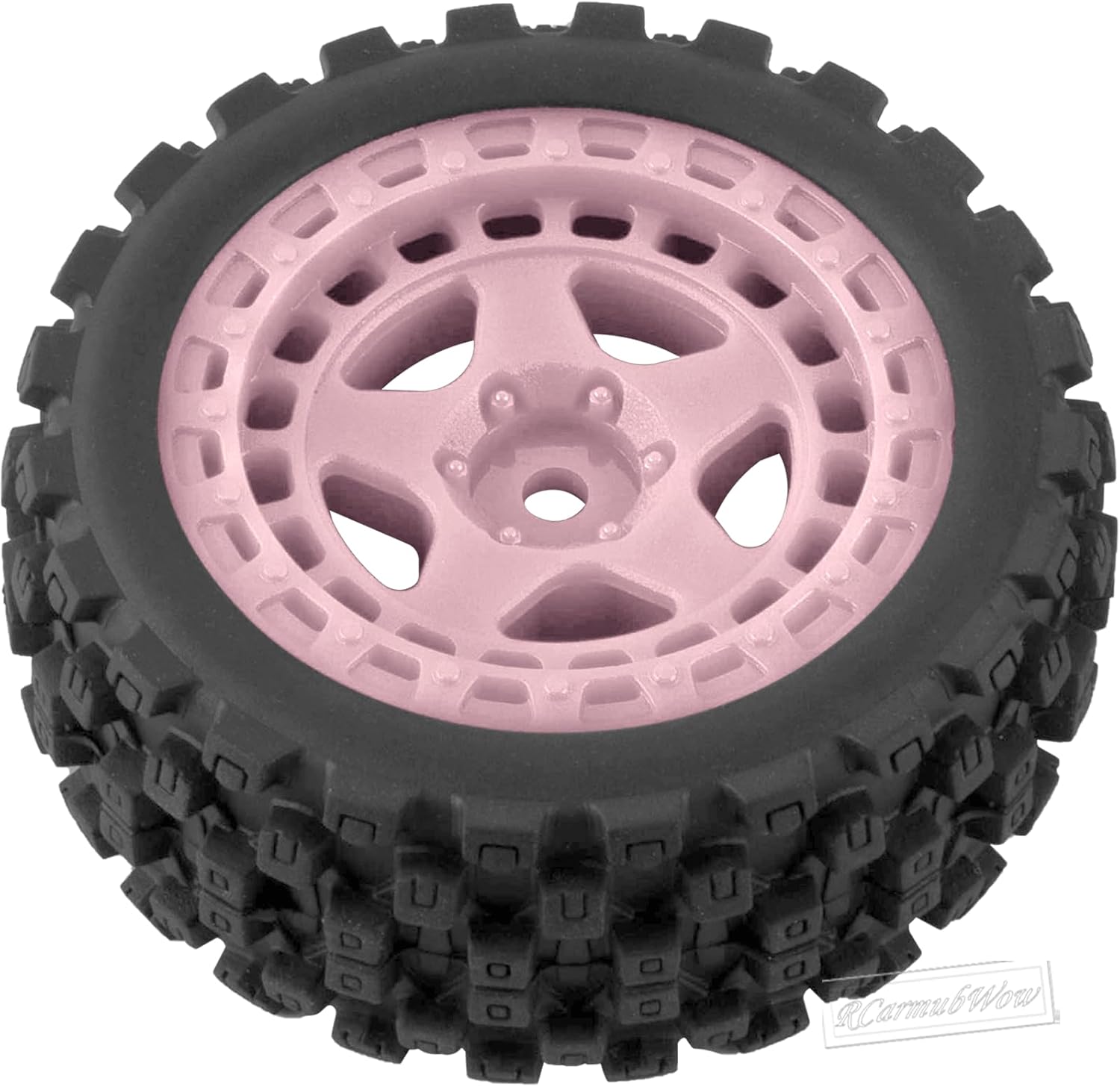 RC Wheels and Tires for 1/18 Typhon Grom RC Crawler Car,RC Buggy Wheels & Rubber Tires,RC Truck Tires RC Wheels,4pcs,Pink