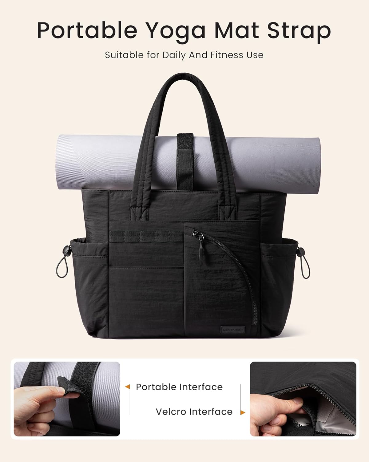 LOVEVOOK Women's Tote Handbags, Puffer Bag and Work Bags with Compartment for Women, Lightweight Quilted Nurse Shoulder Daily - Image 3