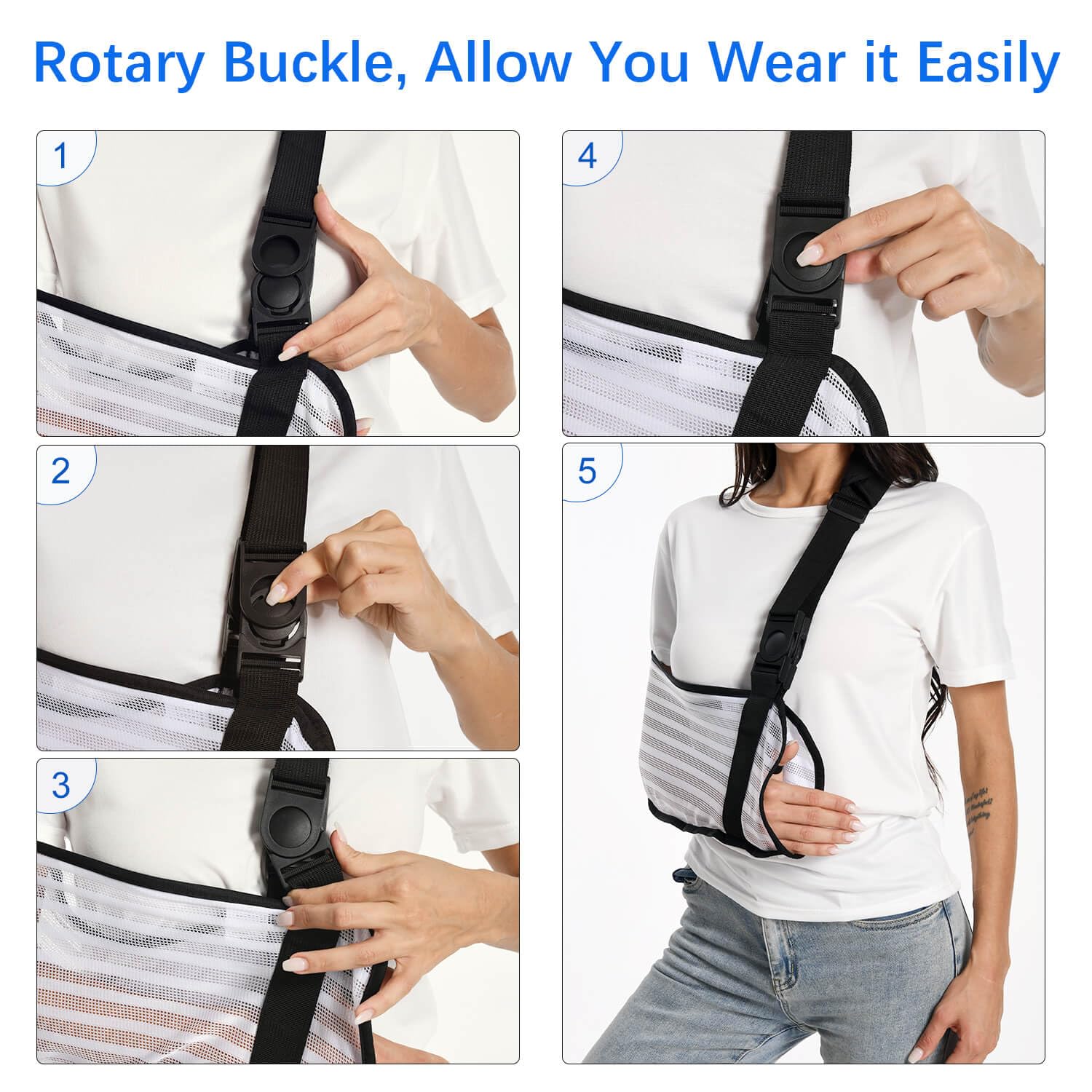 Ledhlth Breathable Mesh Arm Sling – Adjustable Shoulder Immobilizer For Men & Women, Fits Left Or Right Arm - View #13