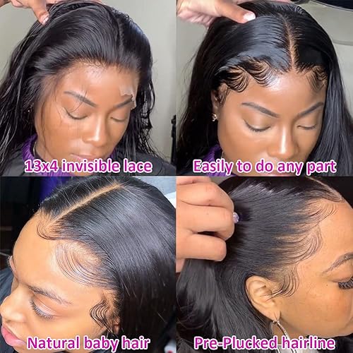 Miniatura 5 de Peluca para mujeres Hermosa, de cabello humano de grado 13x4, con malla frontal, transparente, de alta definición, enhebrado previamente, con pelo