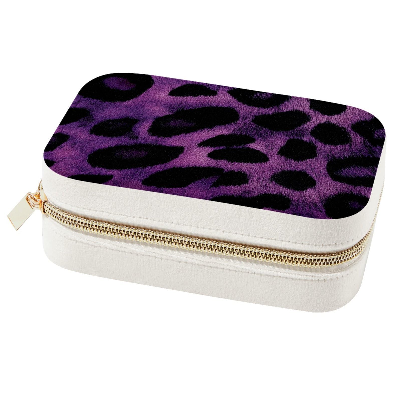 Cadeaux de choix : Boîte à bijoux portable violette léopard