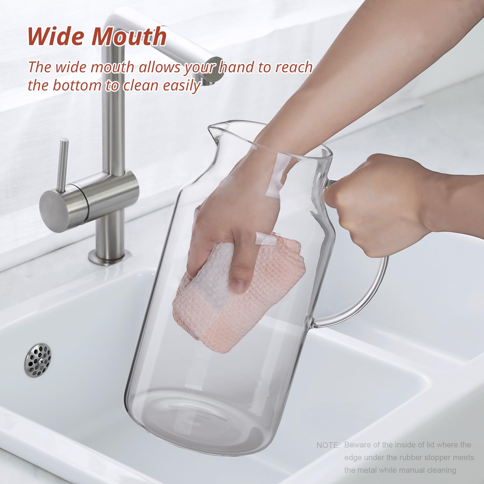 Jarra de vidrio de 1 galón con tapa y boquilla, jarra de agua de vidrio para refrigerador, jarra de vidrio para agua caliente/fría, jarra grande para té helado, café, jugo y bebidas caseras