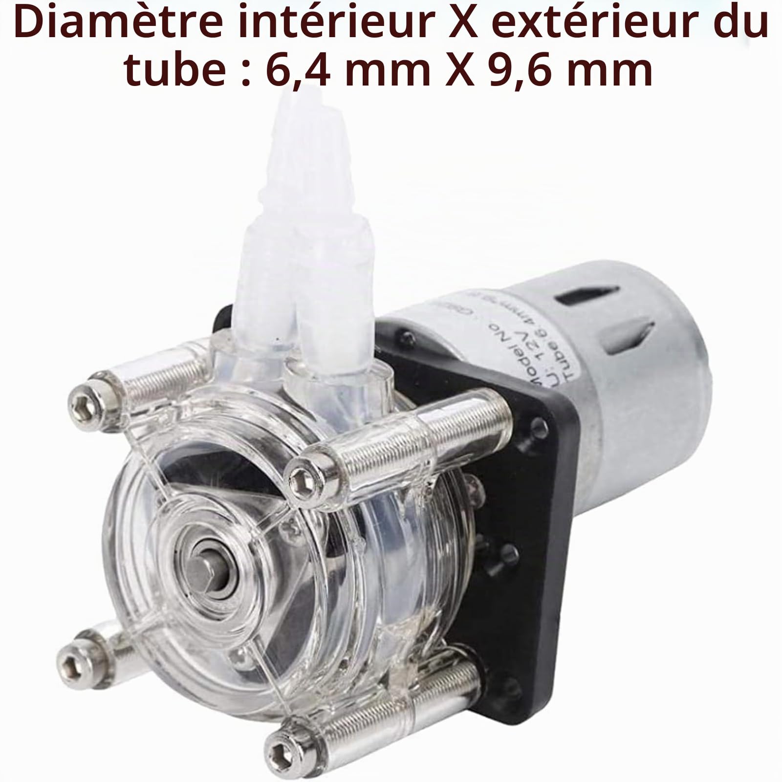 Pompe Liquide Péristaltique G928, Pompe Péristaltique Trois Rouleaux | Grand Débit 500ml/min, Tube Silicone Alimentaire, 3 Rouleaux en Acier Inoxydable 304, pour Aquarium et Laboratoire