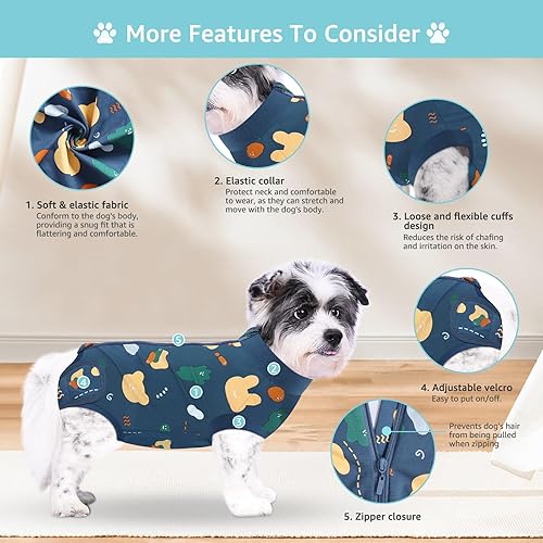 Miniatura 46 de Traje de cirugía para perros pequeños, esterilización femenina, traje profesional de recuperación para perros después de la esterilización, traje 2