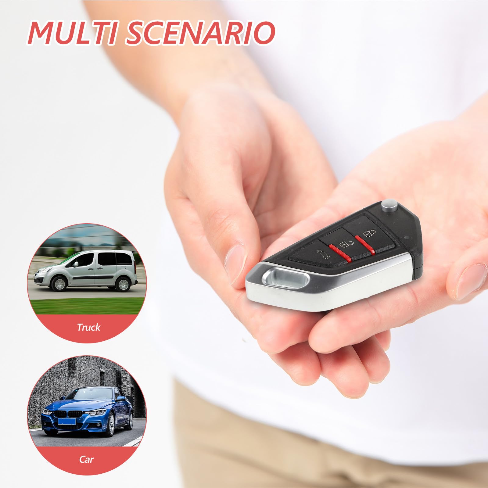 Zerodeko Kit de Démarrage à Distance Automobile Alarme de Voiture et Serrure de Porte sans Clé, Design Convivial en Plastique et Métal Sécurité Renforcée du Véhicule