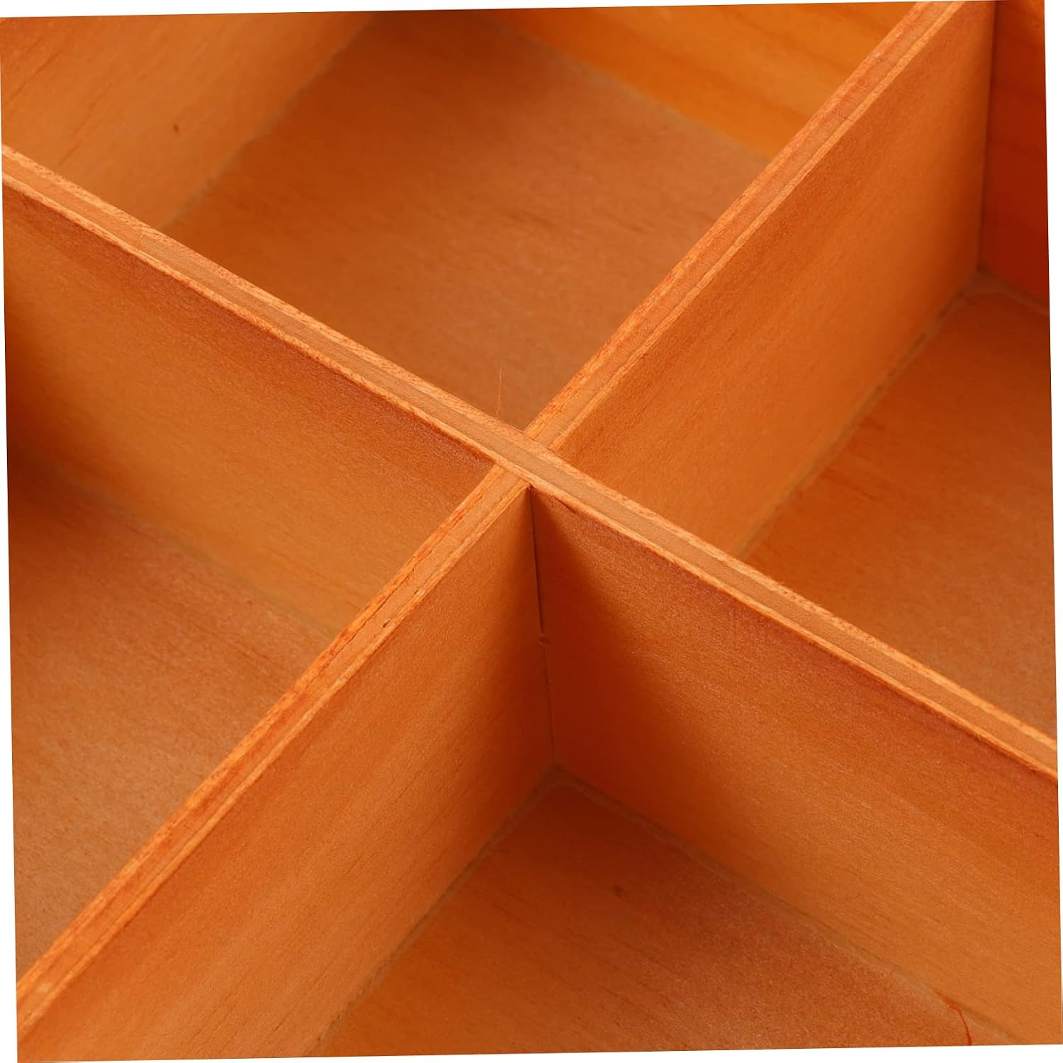 Wooden Snack Storage Box with 8 Compartments, Retro Light Brown